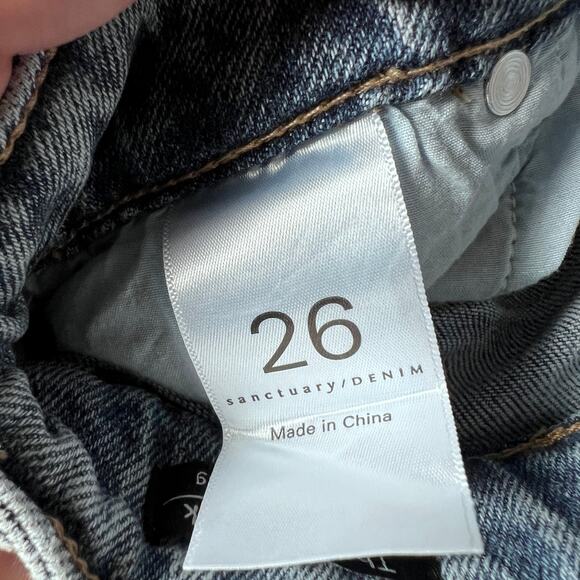 Sanctuary Revolve The Flashback High Rise Wide Leg Jeans Raw Hem Slit 26 NWT - Picture 11 of 14